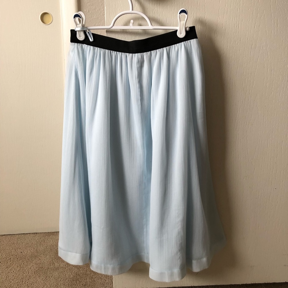 French Connection Blue High Waisted Midi Skirt